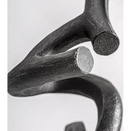 Figure Décorative Contemporaine En Résine Noire Finition Vieux