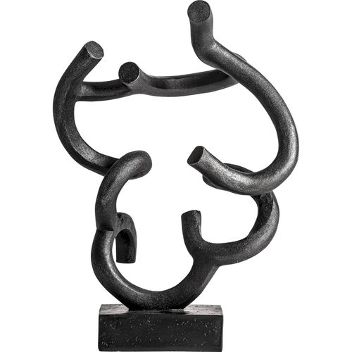 Figure Décorative Contemporaine En Résine Noire Finition Vieux