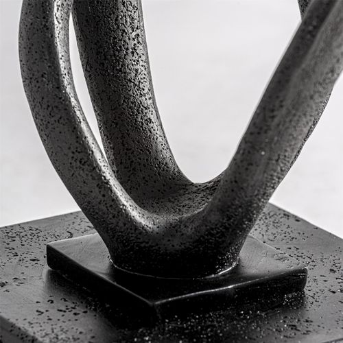 Figure Décorative Contemporaine En Résine Finition Noir Vieilli