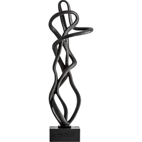 Figure Décorative Contemporaine En Résine Finition Noir Vieilli