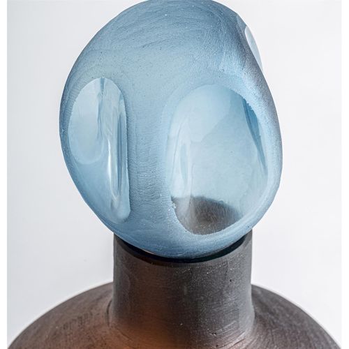 Vase Contemporain En Verre Marron Teinté Pour Décoration Élégante