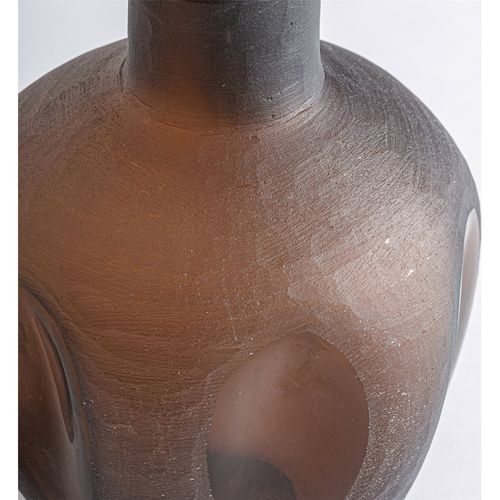 Vase Contemporain En Verre Marron Teinté Pour Décoration Élégante
