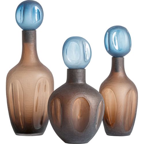 Vase Contemporain En Verre Marron Teinté Pour Décoration Élégante