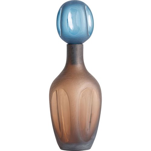 Vase Contemporain En Verre Marron Teinté Pour Décoration Élégante