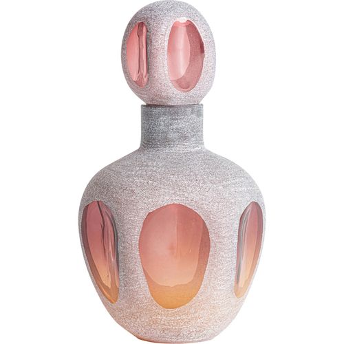Vase Contemporain En Verre Rose Translucide Décoratif