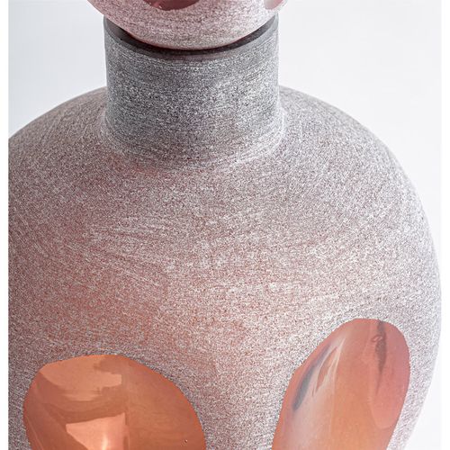 Vase Contemporain En Verre Rose Finition Translucide Décoratif