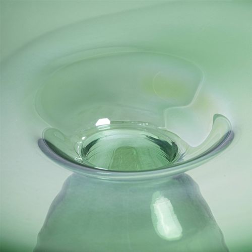 Vase Décoratif Vert En Verre Design Contemporain Sculptural