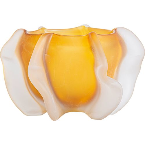 Vase Contemporain En Verre Ambré Finition Translucide