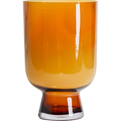 Vase Contemporain En Verre Ambré Finition Translucide