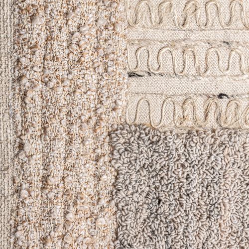 Tableau Contemporain En Jute Tons Neutres Finition Translucide - 120 X 150 Cm