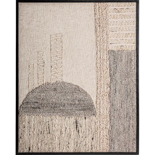 Tableau Contemporain En Jute Tons Neutres Finition Translucide - 120 X 150 Cm