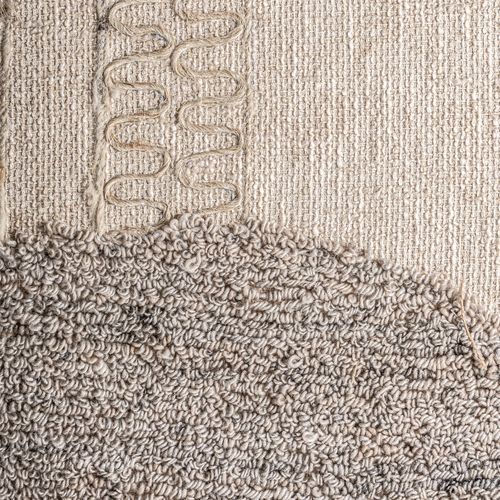 Tableau Contemporain En Jute Tons Neutres Finition Translucide - 120 X 150 Cm