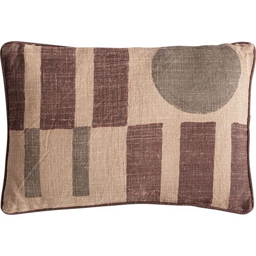 Coussin En Jute Beige Style Classique Aux Lignes Artisanales Épurées