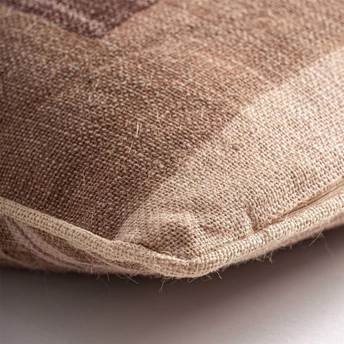 Coussin Beige En Jute Motif Géométrique Style Ethnique Chic
