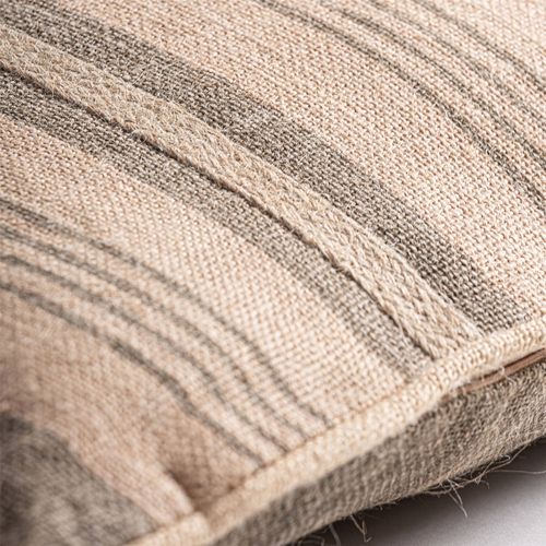 Coussin En Jute Beige Motif Géométrique Style Classique Élégant