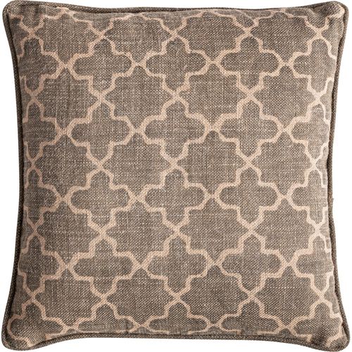 Coussin Beige En Jute Tressé Finition Translucide Style Classique