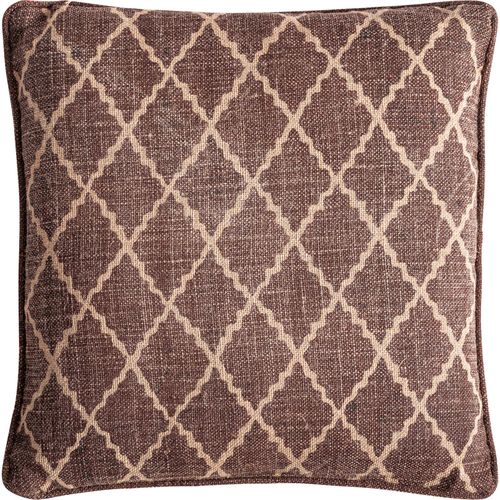 Coussin En Jute Beige Style Classique Aux Motifs Géométriques