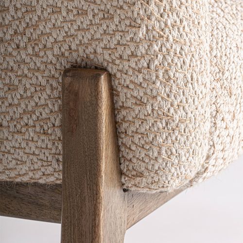 Fauteuil Contemporain En Jute Blanc Cassé Finition Naturelle