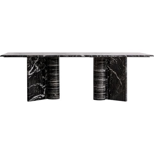 Table De Salle à Manger En Marbre Noir Brillant Contemporain