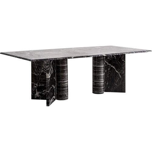 Table De Salle à Manger En Marbre Noir Brillant Contemporain