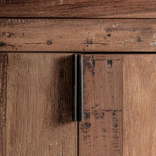 Buffet Rustique En Bois D'orme Marron Finition Naturelle