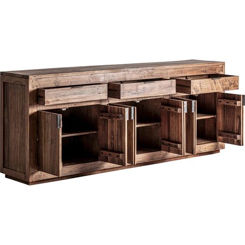 Buffet Rustique En Bois D'orme Marron Finition Naturelle