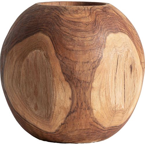 Vase En Teck Finition Vieillie Style Ethnique Marron
