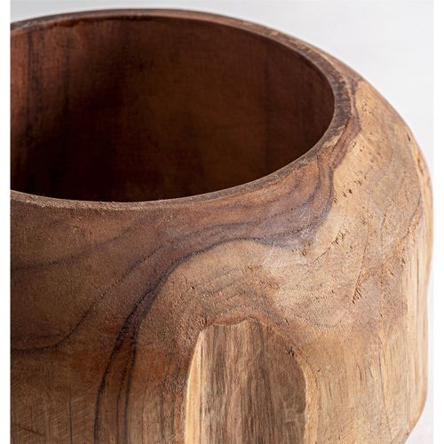 Vase En Teck Marron Vieilli Style Ethnique Décoration Chaleureuse