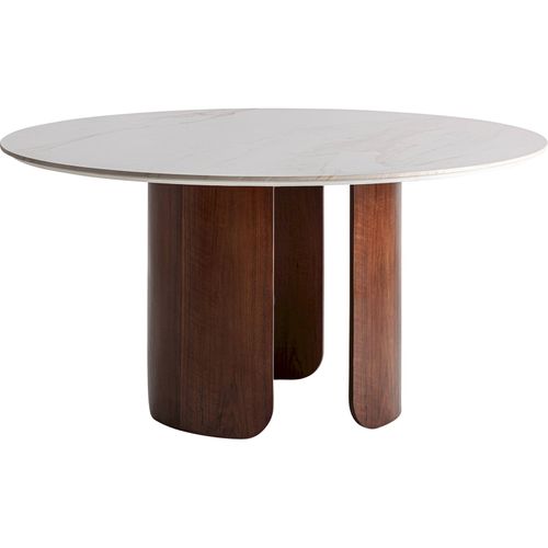 Table De Salle à Manger Contemporaine En Porcelaine Blanche Vieilli