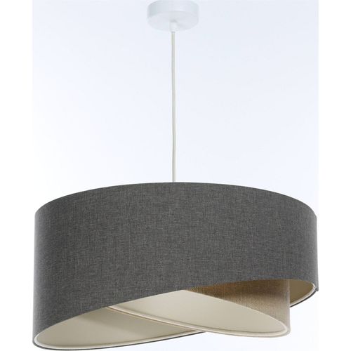 Suspension Bohème Tissu Et Chanvre Réglable Ambiance Chaleureuse D. 45 Cm - H21 Cm Beige