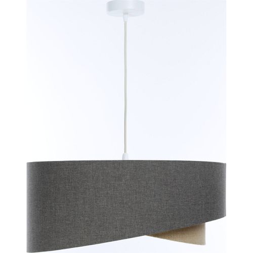 Suspension Bohème Tissu Et Chanvre Réglable Ambiance Chaleureuse D. 45 Cm - H21 Cm Beige