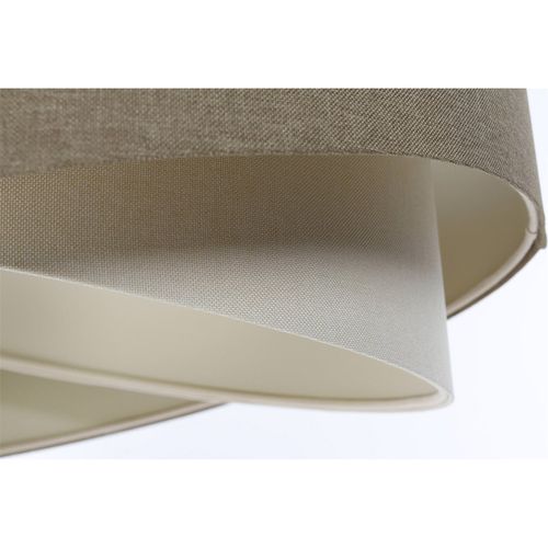 Suspension Bohème Tissu Lin Beige Hauteur Ajustable Ambiance Douce D. 45 Cm - H21 Cm Beige