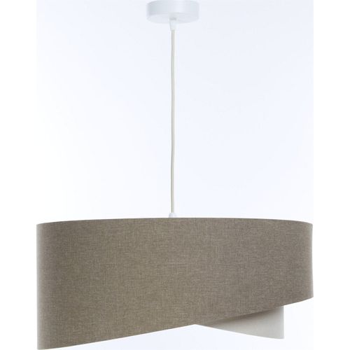 Suspension Bohème Tissu Lin Beige Hauteur Ajustable Ambiance Douce D. 60 Cm - H25 Cm Beige