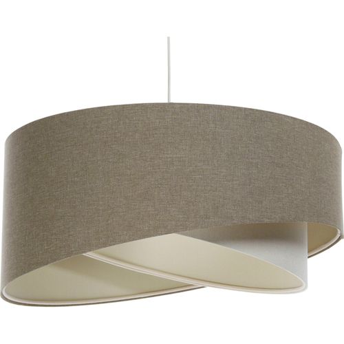 Suspension Bohème Tissu Lin Beige Hauteur Ajustable Ambiance Douce D. 60 Cm - H25 Cm Beige