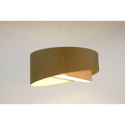 Suspension Bohème Tissu Lin Beige Hauteur Ajustable Ambiance Douce D. 60 Cm - H25 Cm Beige