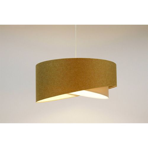 Suspension Bohème En Lin Naturel Effet Tissu Crème Ou Moutarde D. 45 Cm - H21 Cm Beige