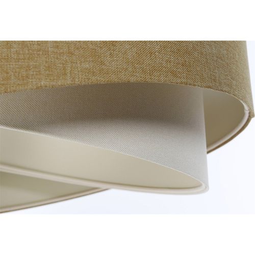 Suspension Bohème En Lin Naturel Effet Tissu Crème Ou Moutarde D. 60 Cm - H25 Cm Beige