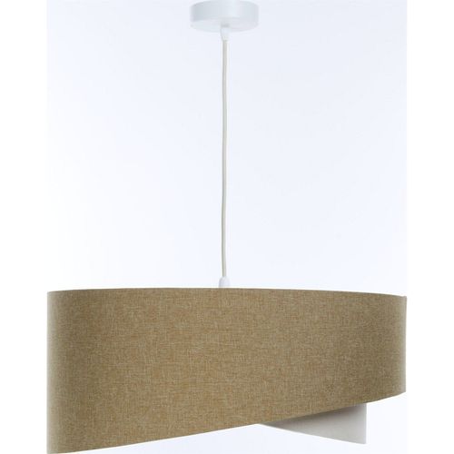 Suspension Bohème En Lin Naturel Effet Tissu Crème Ou Moutarde D. 60 Cm - H25 Cm Beige