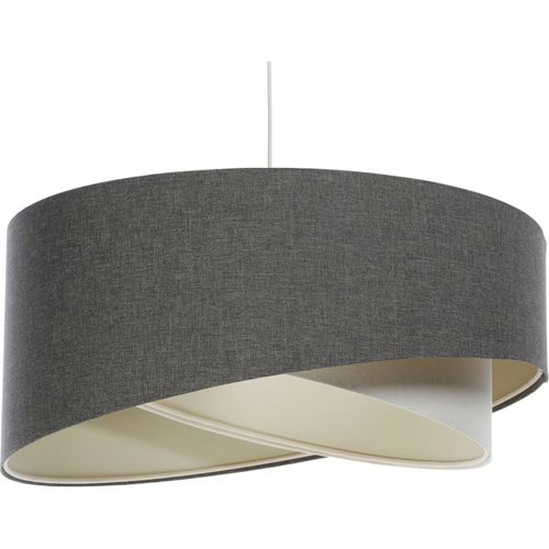 Suspension Bohème En Lin Naturel Câble Ajustable Couleur Crème D. 40 Cm - H20 Cm Beige