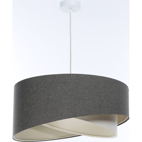 Suspension Bohème En Lin Naturel Câble Ajustable Couleur Crème D. 40 Cm - H20 Cm Beige