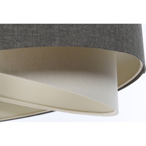 Suspension Bohème En Lin Naturel Câble Ajustable Couleur Crème D. 60 Cm - H25 Cm Beige