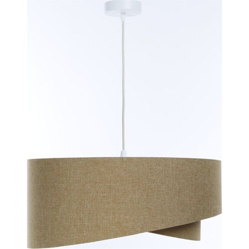 Suspension Boho Tissu Crème Ajustable Ambiance Chaleureuse D. 60 Cm - H25 Cm Beige