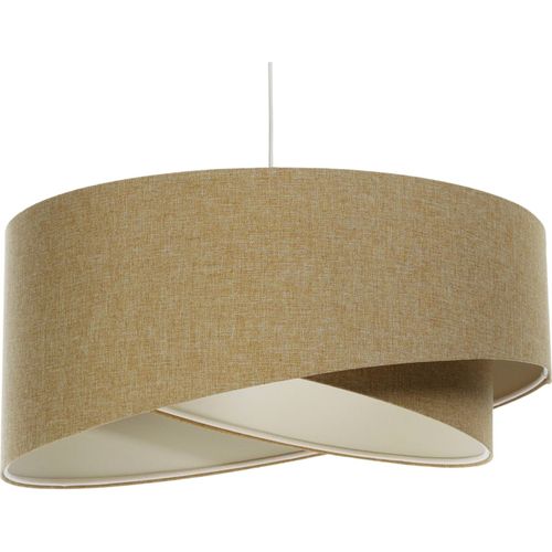 Suspension Boho Tissu Crème Ajustable Ambiance Chaleureuse D. 60 Cm - H25 Cm Beige