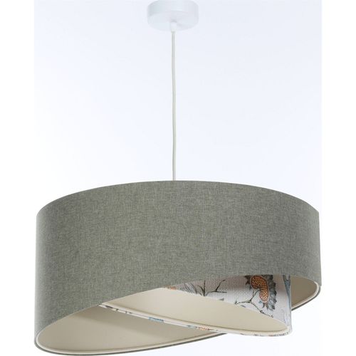 Suspension Bohème Tissu Crème Hauteur Réglable Ambiance Chaleureuse D. 60 Cm - H25 Cm Vert