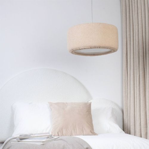 Suspension Nuage En Tissu Peluche Lavable Pour Chambre Enfant D. 40 Cm - H20 Cm Beige