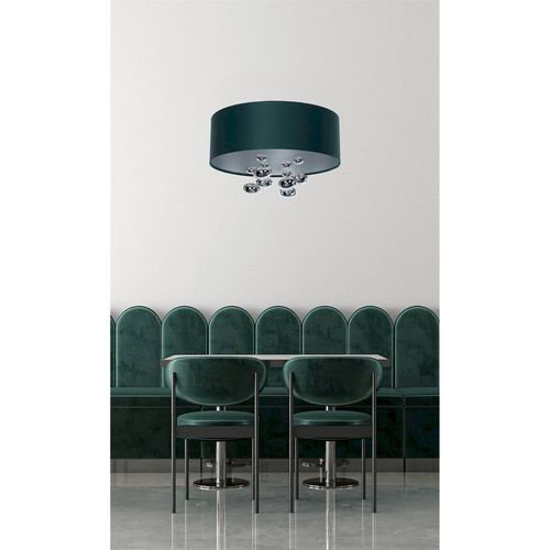 Suspension Élégante Vert Bouteille Et Boules Argentées Décoratives D. 40 Cm - H16 Cm Vert