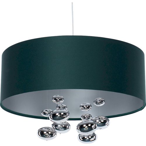 Suspension Élégante Vert Bouteille Et Boules Argentées Décoratives D. 40 Cm - H16 Cm Vert