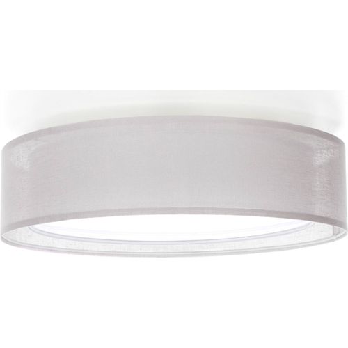 Plafonnier Tissu Double Couche Lumière Douce Et Design Élégant D. 50 Cm - H16 Cm Gris