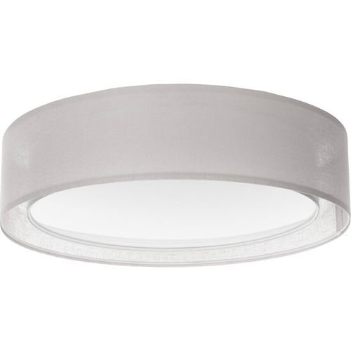 Plafonnier Tissu Double Couche Lumière Douce Et Design Élégant D. 50 Cm - H16 Cm Gris