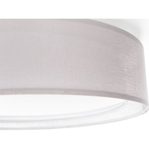 Plafonnier Tissu Double Couche Lumière Douce Et Design Élégant D. 50 Cm - H16 Cm Gris